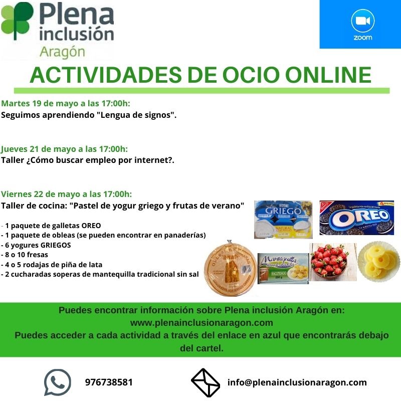 Ir a Actividades semanales de ocio online