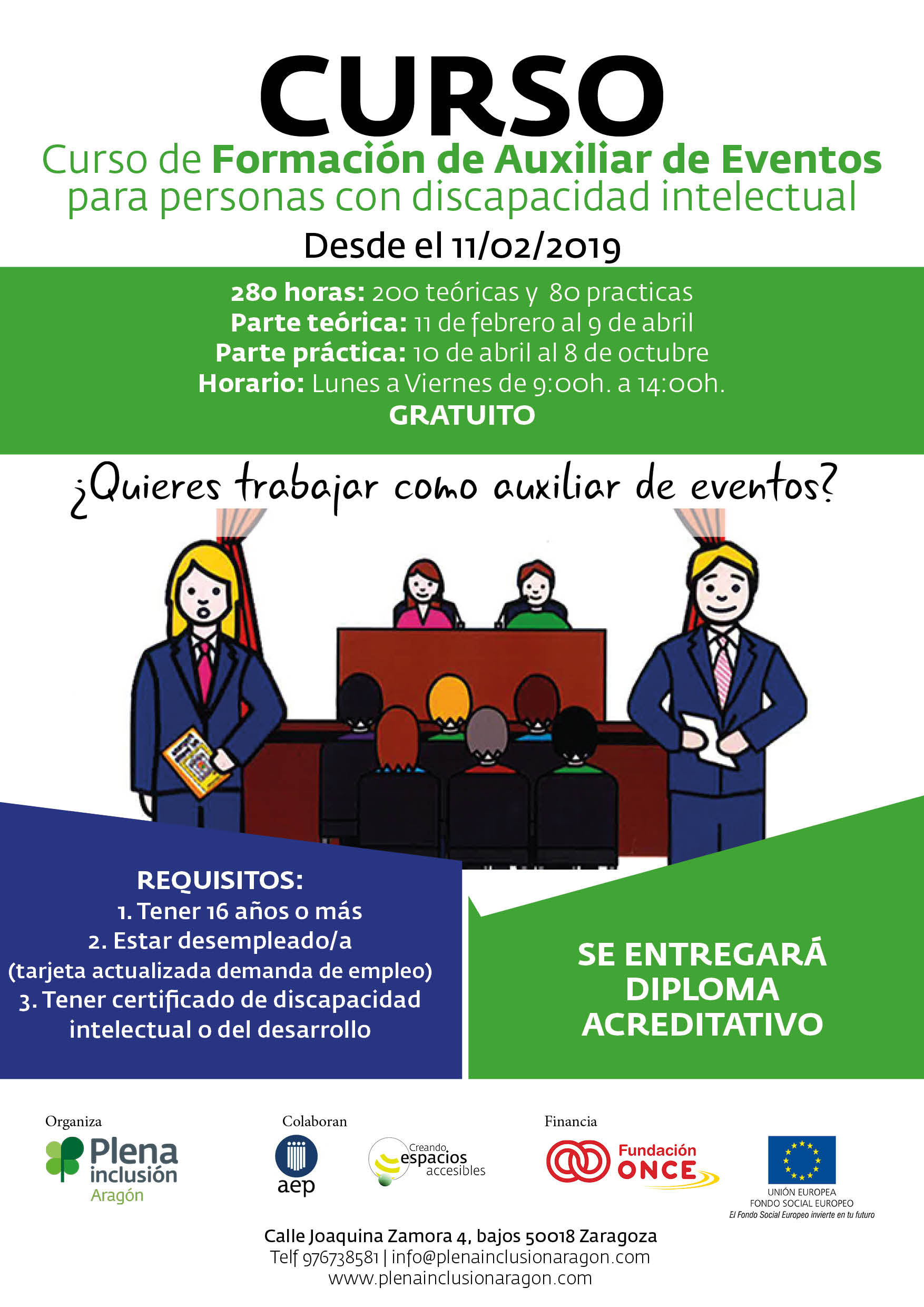 Ir a Curso de Formación de Auxiliar de Eventos para personas con discapacidad intelectual