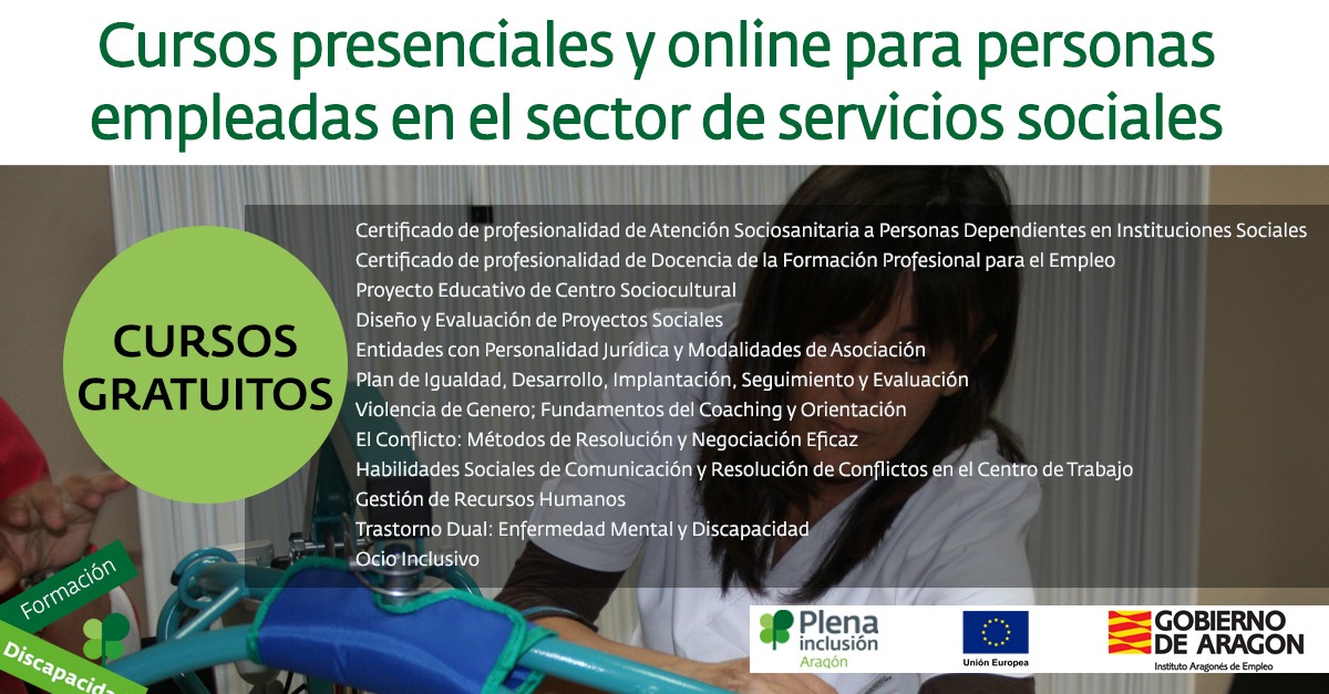 Ir a Cursos de formación para personas empleadas del sector servicios sociales y mujeres desempleadas.