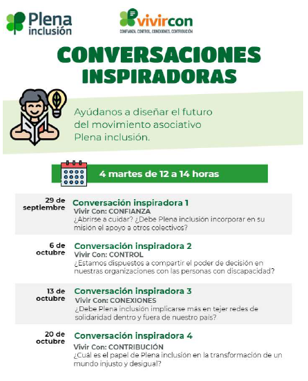 Ir a Plena inclusión retoma el proceso participativo para la elaboración de su próximo plan estratégico con una serie de 'conversaciones inspiradoras'
