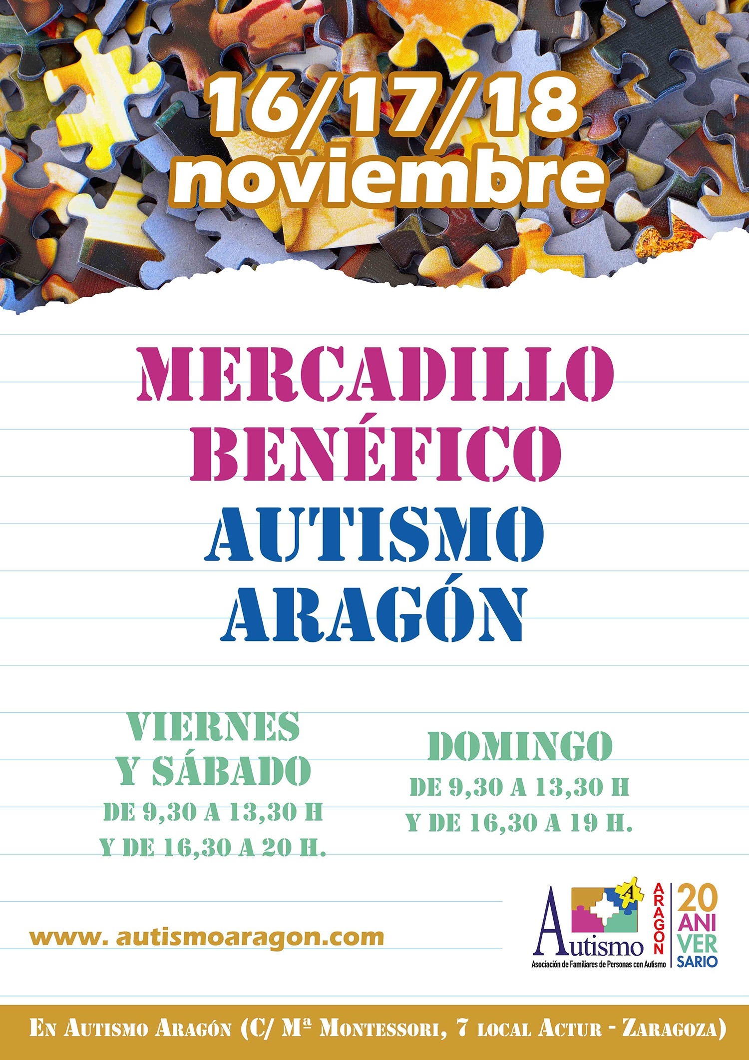 Ir a Vuelve, el próximo viernes, la cita anual con el Mercadillo benéfico de Autismo Aragón