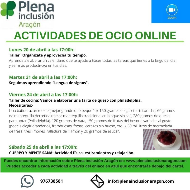 Ir a Actividades de ocio online. Semana del 20 al 26 de abril