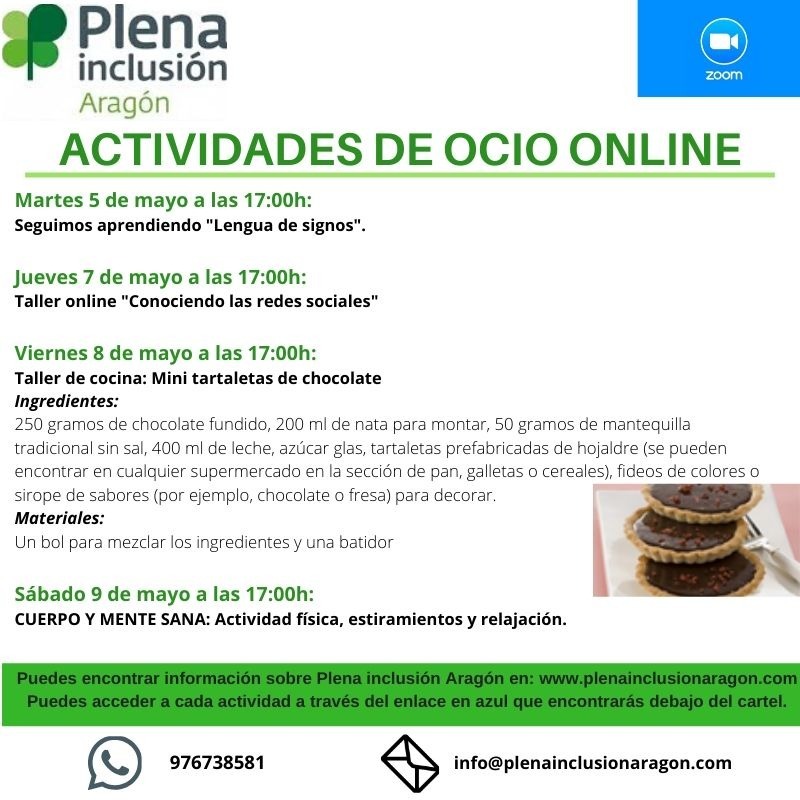 Ir a Actividades semanales de ocio online