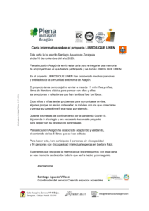 Ir a Carta informativa sobre el proyecto LIBROS QUE UNEN