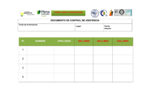 Ir a Documento de control de asistencia