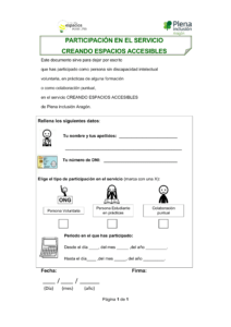 Ir a PARTICIPACIÓN EN EL SERVICIO CREANDO ESPACIOS ACCESIBLES