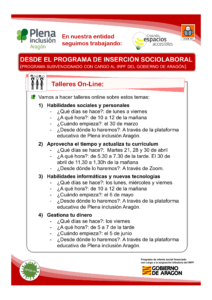 Ir a CARTEL ACTIVIDADES INSERCIÓN SOCIOLABORAL