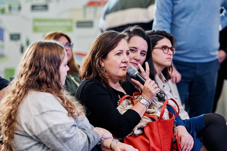 Leonarda Calvo, participando en un encuentro de Plena inclusión.
