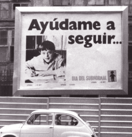 Cartel por el Día del Subnormal, en los años 70.