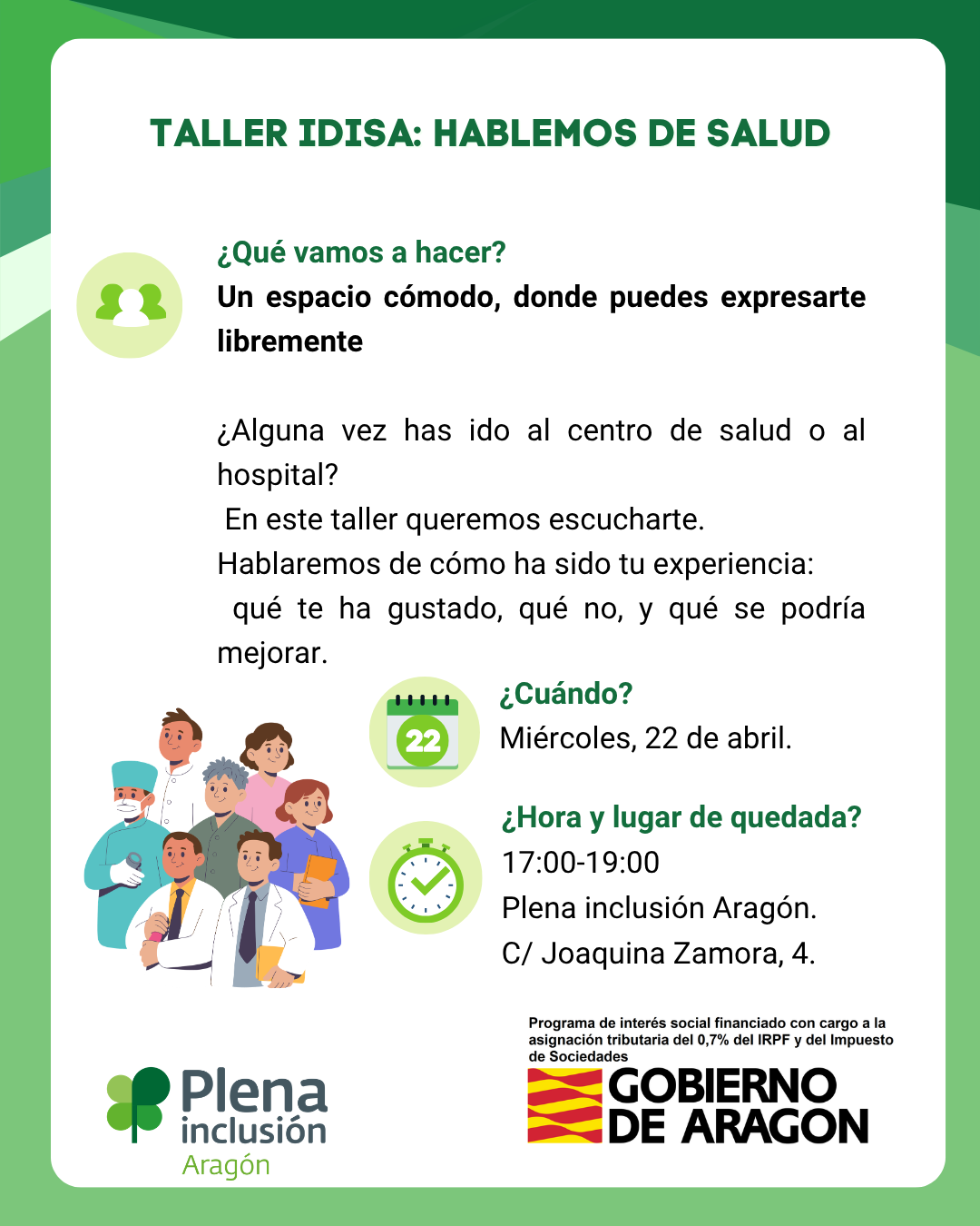 Ir a Taller IDISA: Hablemos de salud